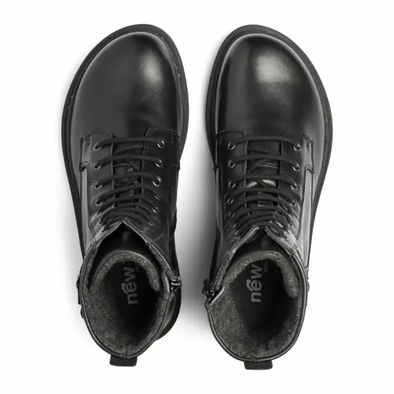 Boot with bouclesdetail, Picos© lining, lace and zipper